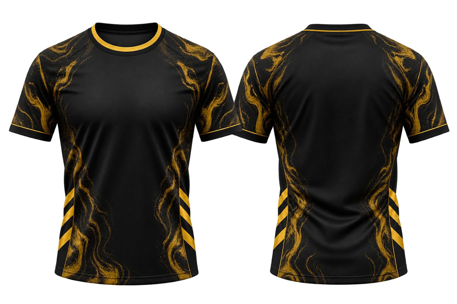 Camisetas de IFES Handball de frente y de espalda, con posiciones de sponsor superpuestas